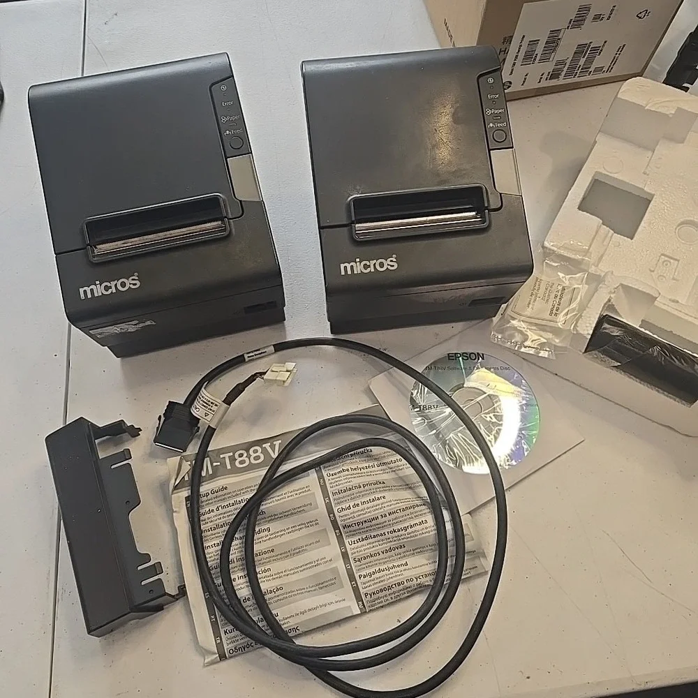 Epson‎ Micros TM-T88V M244A Serial Thermal POS Receipt Printer Lot Of 2